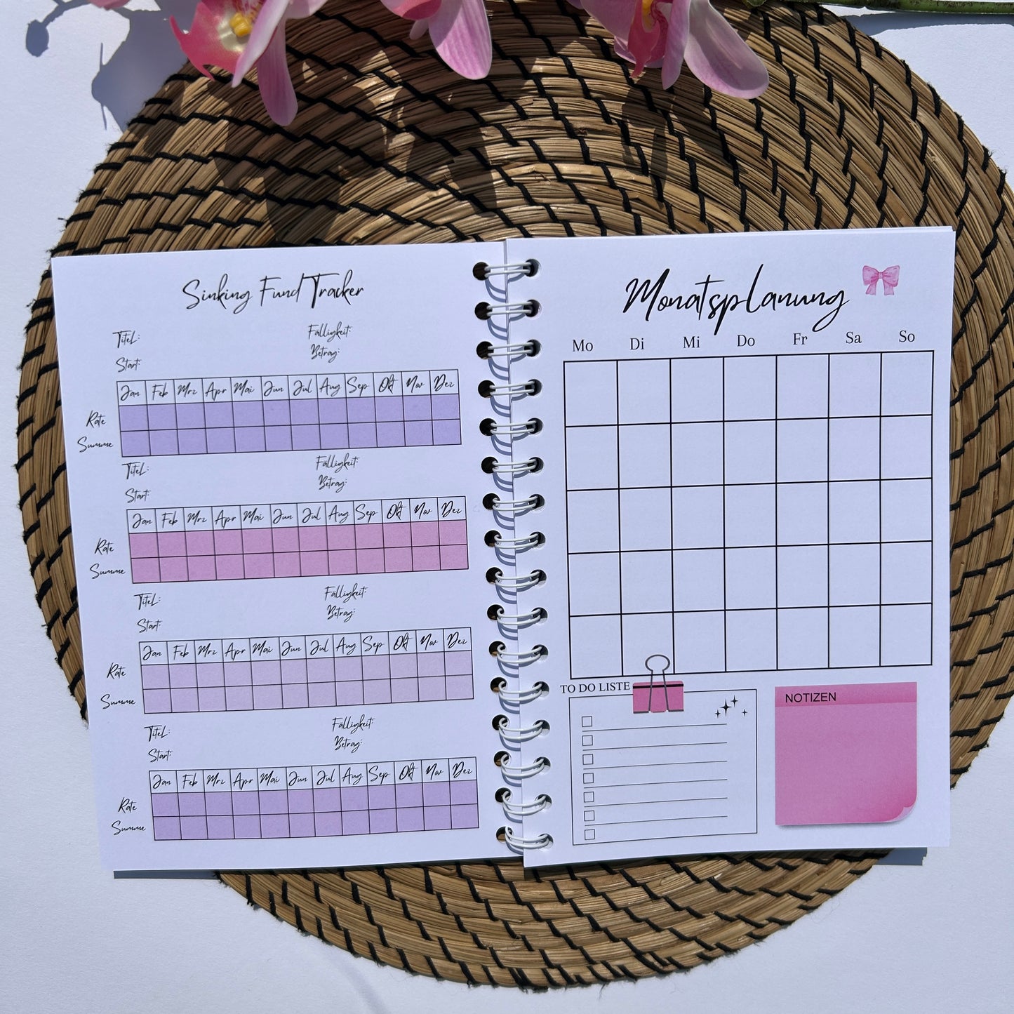 Budgetplaner Ringbuch Schleife