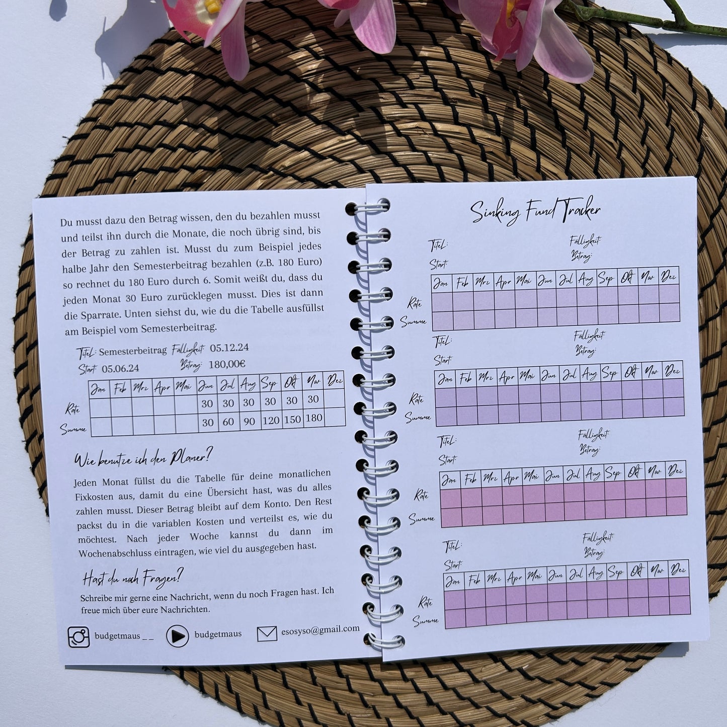 Budgetplaner Ringbuch Schleife