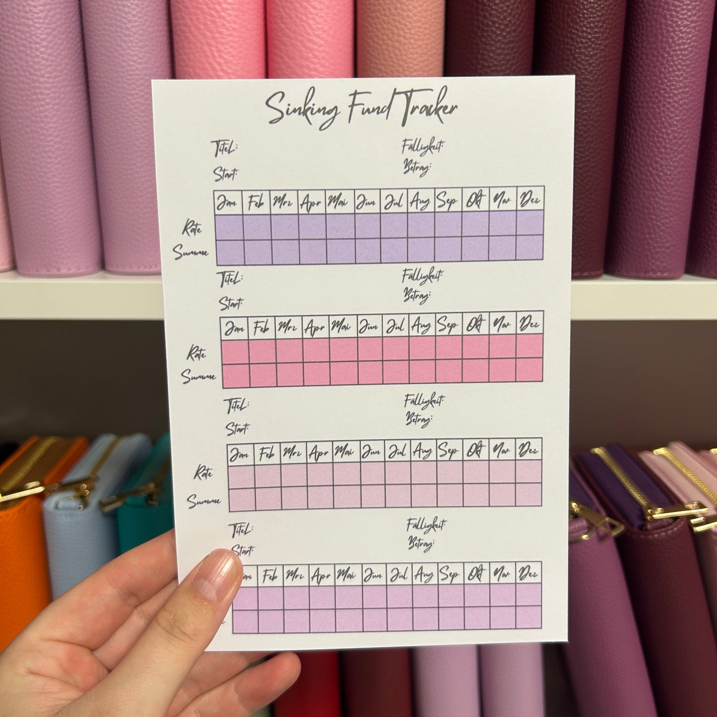 A5 Sinking Fund Tracker