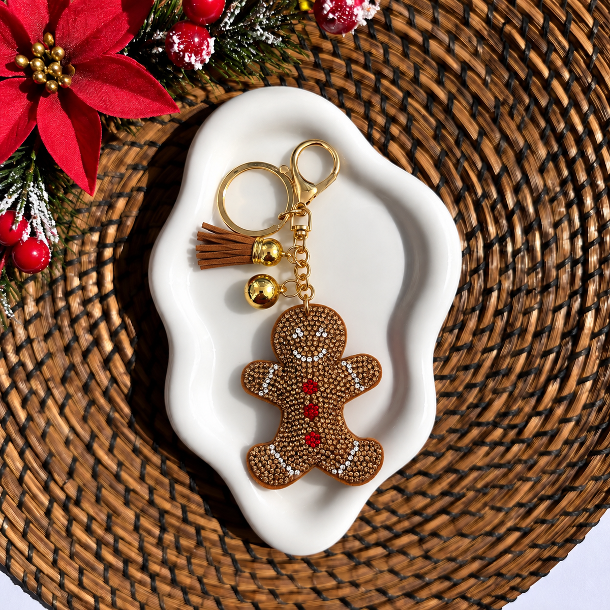 Weihnachts Anhänger Glitzer Lebkuchen Mann