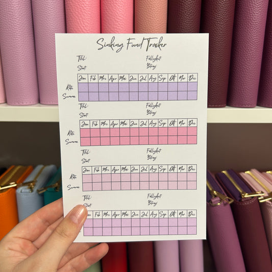 A5 Sinking Fund Tracker