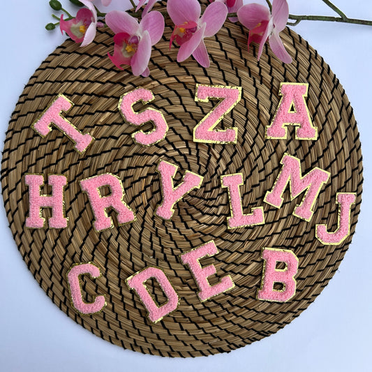 Glitzer Buchstaben Patches rosa