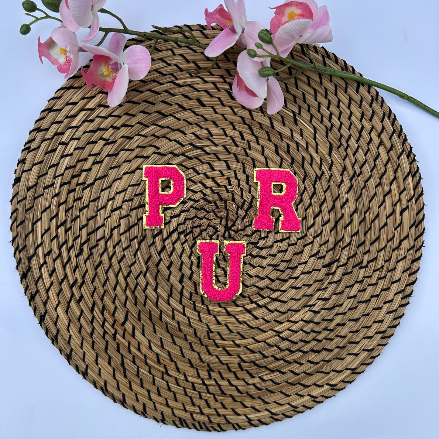 Glitzer Buchstaben Patches pink