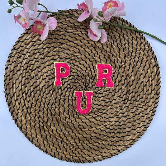 Glitzer Buchstaben Patches pink