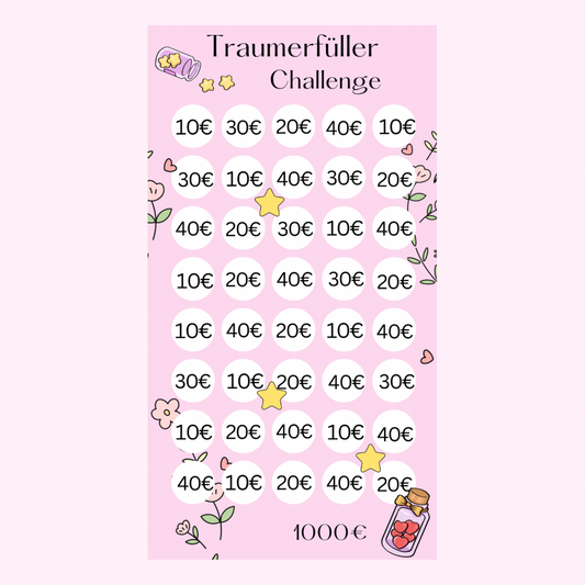 Traumerfüller Sparchallenge rosa