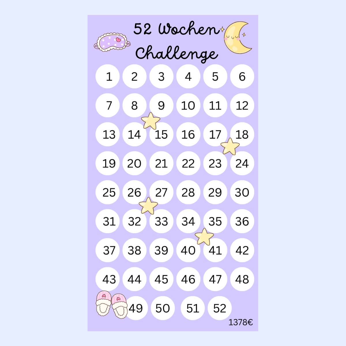 52 Wochen Sparchallenge Mond und Sterne